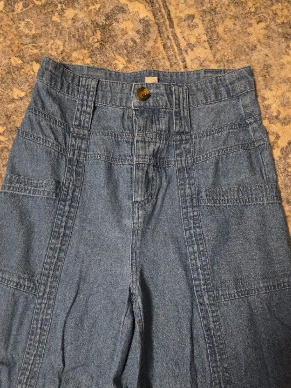 American Eagle Outfitters Wide-Leg Denim Jeans in Classic Blue - Picture 3 of 5
